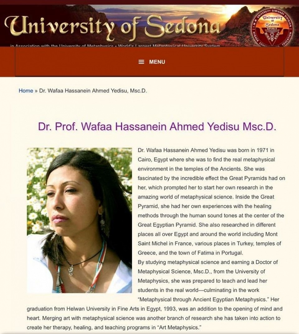 Psychotherapist and Metaphysical Scientist Dr. Prof. Wafaa Yedisu